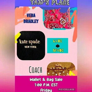 Join us at 1:00 pm EST for great deals on wallets & bags. DON’T bid on this note